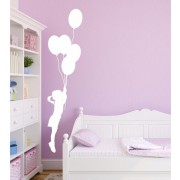 Mädchen mit Luftballons als Wandtattoo