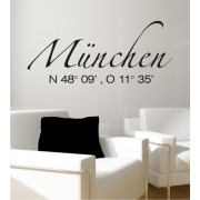 München Koordinaten als Wandtattoo