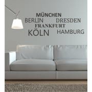 Städte 4 als Wandtattoo 