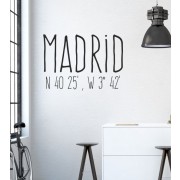 Madrid Koordinaten als Wandtattoo