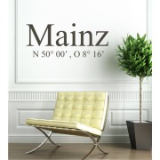 Mainz Koordinaten als Wandtattoo