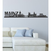 Skyline Mainz mit Schriftzug als Wandtattoo