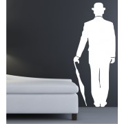 Mann mit Schirm als Wandtattoo