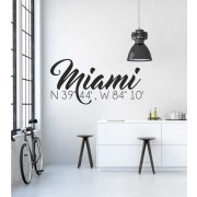 Miami Koordinaten als Wandtattoo