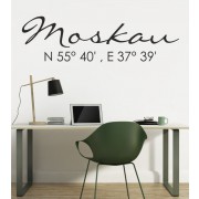 Moskau Koordinaten als Wandtattoo