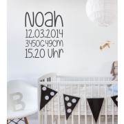 Geburtsdaten als Wandtattoo