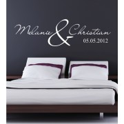 Namen + Datum 2 als Wandtattoo