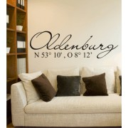 Koordinaten von Oldenburg als Wandtattoo.