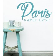 Paris Koordinaten als Wandtattoo