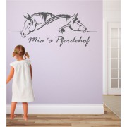 Pferde mit Wunschtext als Wandtattoo