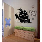 Schiff Ahoi als Wandtattoo
