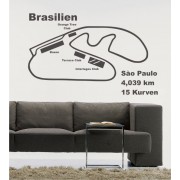 Brasilien Rennstrecke als Wandtattoo