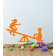 Kinderwippe als Wandtattoo