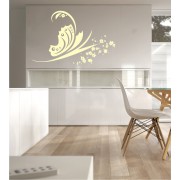 Schmetterling mit Blüten als Wandtattoo 