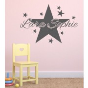 Stern mit Wunschname als Wandtattoo