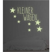 Sternbild kleiner Wagen als Leuchttattoo leuchtend