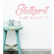 Stuttgart Koordinaten als Wandtattoo