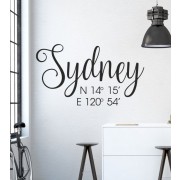 Sydney Koordinaten als Wandtattoo
