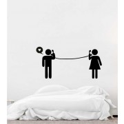 Telefonierendes Pärchen als Wandtattoo