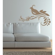 Vogel mit Blumenranke 3 als Wandtattoo 