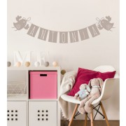 Vogelgirlande mit Namen als Wandtattoo