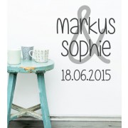 Hochzeitstag als Wandtattoo