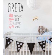 Name mit geburtsdaten 2-farbig als Wandtattoo