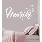 Wandtattoo Name und Schmetterling