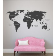 Weltkarte als Wandtattoo