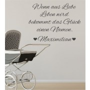 Bekommt das Glück + Name als Wandtattoo