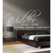 Widder + Eigenschaften als Wandtattoo