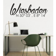 Wiesbaden Koordinaten als Wandtattoo