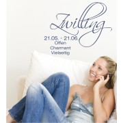 Zwilling + Eigenschaften als Wandtattoo