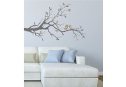 Ast mit Vögel 2-farbig als Wandtattoo 