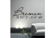 Koordinaten von Bremen als Wandtattoo 