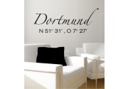 Dortmund Koordinaten als Wandtattoo 