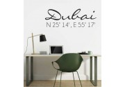 Dubai Koordinaten als Wandtattoo