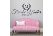 Familie mit Name + Datum als Wandtattoo
