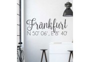 Frankfurt Koordinaten als Wandtattoo
