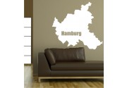 Umriss von Hamburg als Wandtattoo 
