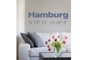 Hamburg Koordinaten als Wandtattoo 