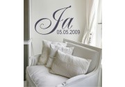 Ja + Hochzeitstag als Wandtattoo 