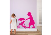 Kind mit Buggy als Wandtattoo