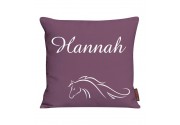 Kissen bedruckt mit Name und Pferdekopf