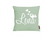 Kissen bedruckt mit Name und Vogel