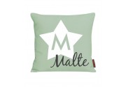Kissen mit Name und Initial im Stern
