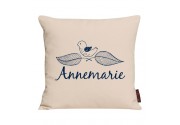 Kissen mit Name und Vogel