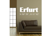 Erfurt Koordinaten als Wandtattoo 