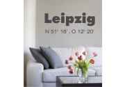 Leipzig Koordinaten als Wandtattoo 