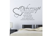 Liebesrezept als Wandtattoo